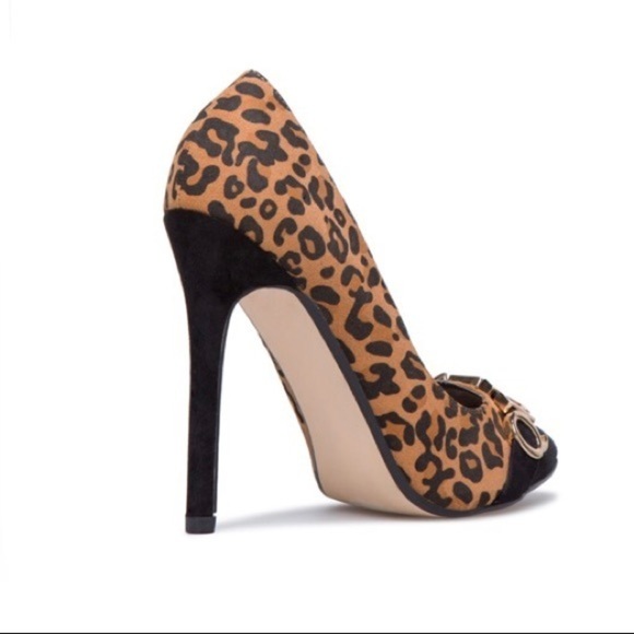 Leopard/Black Pointed Toe Patent Pump Size 8, NIB - Picture 4 of 5